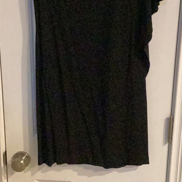 Cache Vintage Black Asymmetric Dress w/ One Flowing Sequin Sleeve - Picture 7 of 10